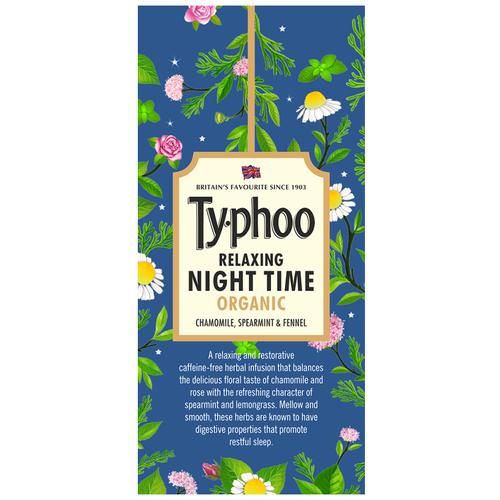 Typhoo Relaxing Organic Night Time Tea,  26 g (20 Bags x 1.3 g each) -6.webp